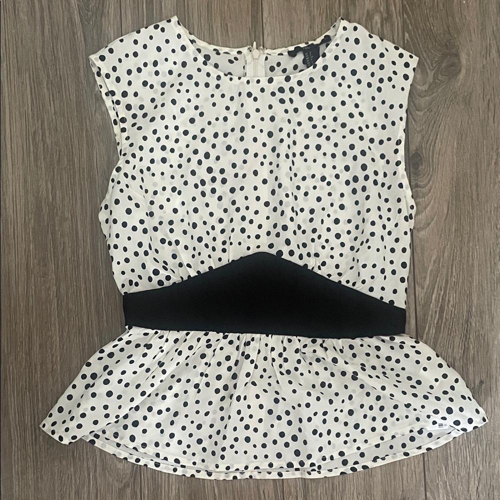 Polka Dot Peplum Top